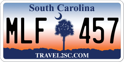 SC license plate MLF457