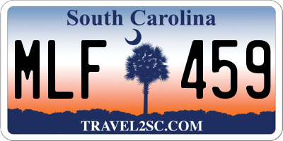 SC license plate MLF459