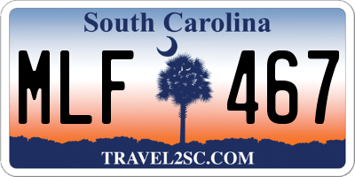 SC license plate MLF467