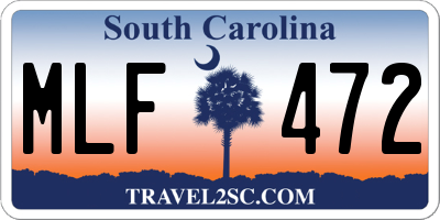 SC license plate MLF472