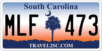 SC license plate MLF473