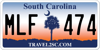 SC license plate MLF474
