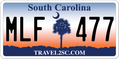 SC license plate MLF477
