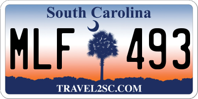SC license plate MLF493