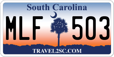 SC license plate MLF503
