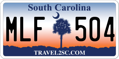 SC license plate MLF504