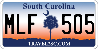 SC license plate MLF505