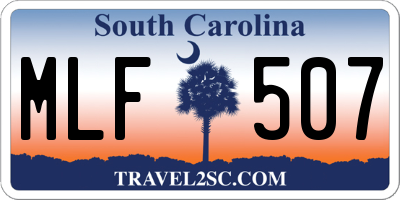 SC license plate MLF507