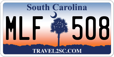 SC license plate MLF508