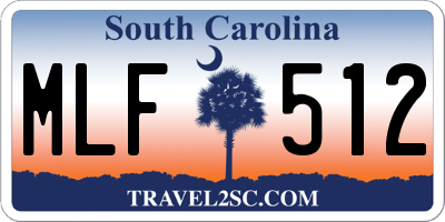SC license plate MLF512
