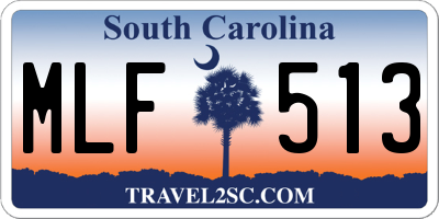 SC license plate MLF513