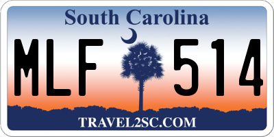 SC license plate MLF514