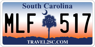 SC license plate MLF517