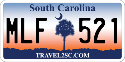 SC license plate MLF521