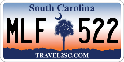 SC license plate MLF522