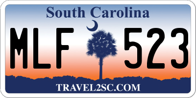 SC license plate MLF523