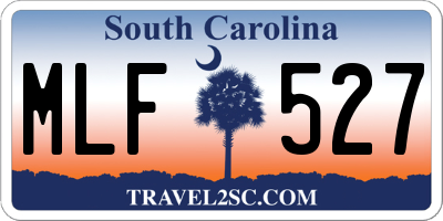 SC license plate MLF527