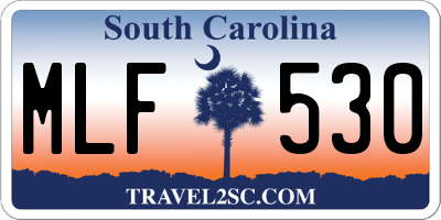 SC license plate MLF530