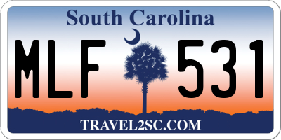 SC license plate MLF531