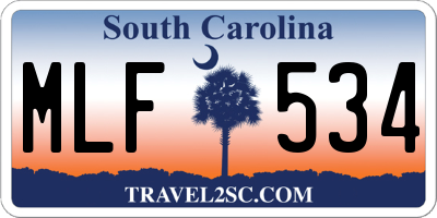 SC license plate MLF534
