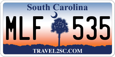 SC license plate MLF535