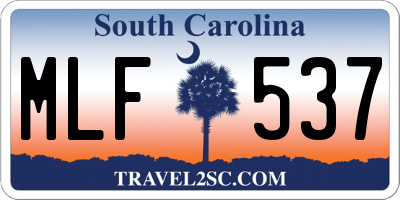 SC license plate MLF537