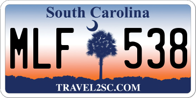 SC license plate MLF538