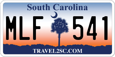 SC license plate MLF541