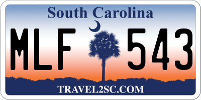 SC license plate MLF543