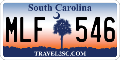 SC license plate MLF546