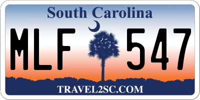 SC license plate MLF547
