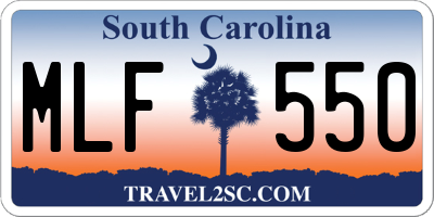SC license plate MLF550