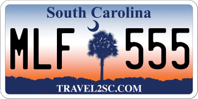 SC license plate MLF555