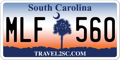 SC license plate MLF560
