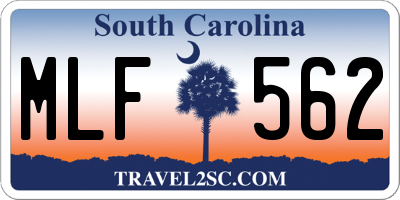 SC license plate MLF562