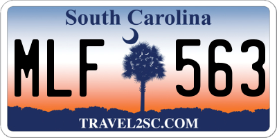 SC license plate MLF563