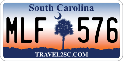 SC license plate MLF576