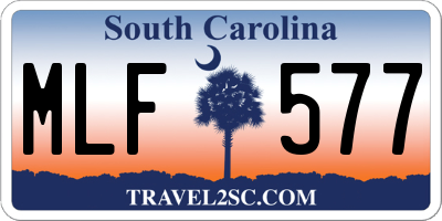 SC license plate MLF577