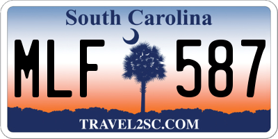 SC license plate MLF587