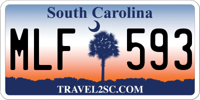 SC license plate MLF593