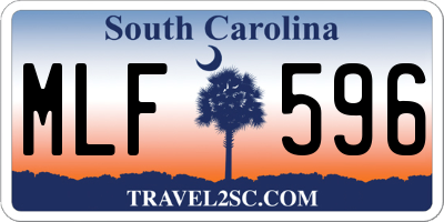 SC license plate MLF596