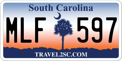 SC license plate MLF597