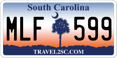 SC license plate MLF599