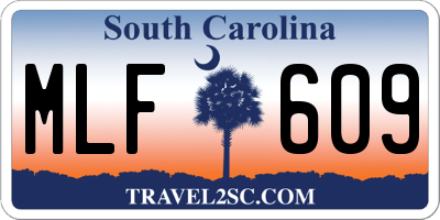SC license plate MLF609