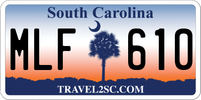 SC license plate MLF610