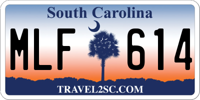 SC license plate MLF614