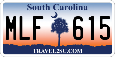 SC license plate MLF615