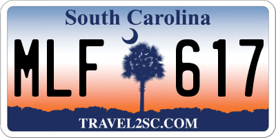 SC license plate MLF617