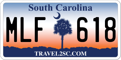 SC license plate MLF618