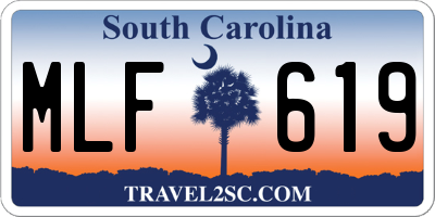 SC license plate MLF619